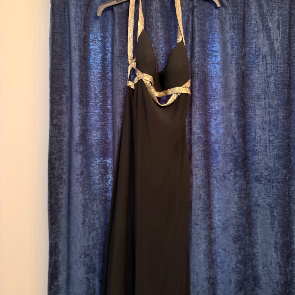 Cache Black Dress with Silver Detail